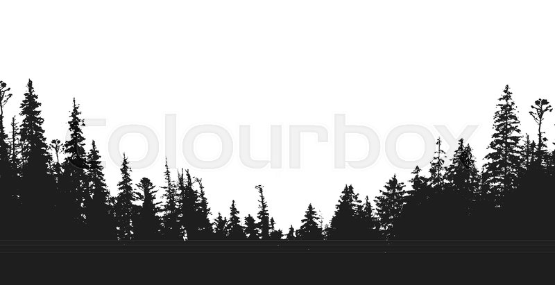 800x411 Forest Silhouette.view To Realistic Trees.vector Monochrome