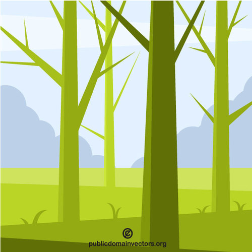 500x500 Forest Trees Vector Clip Art Public Domain Vectors