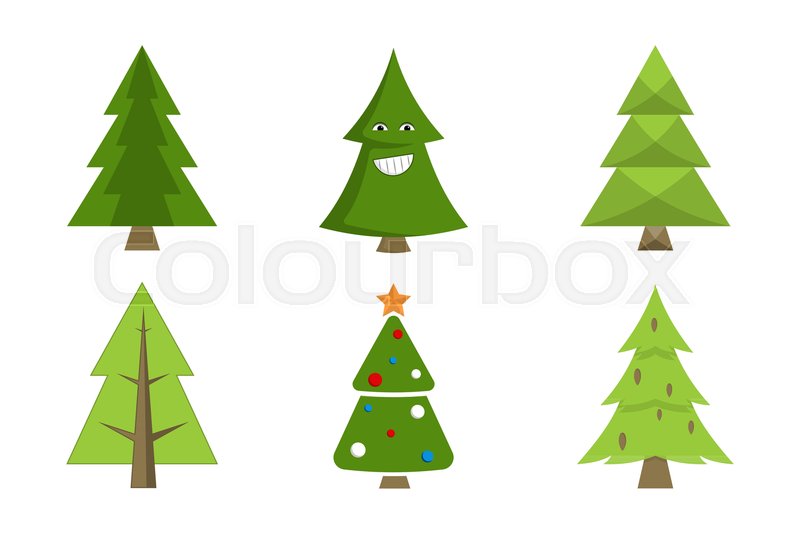 800x533 Christmas Tree Collection Of Spruce Icons With Decorative Elements