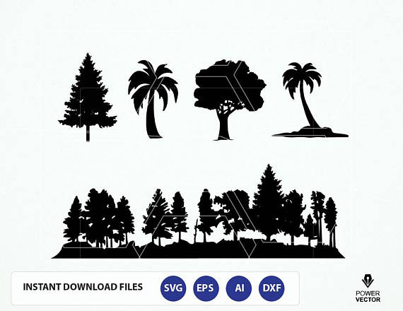 570x440 Forest Svg File. Trees Svg. Trees Silhouette