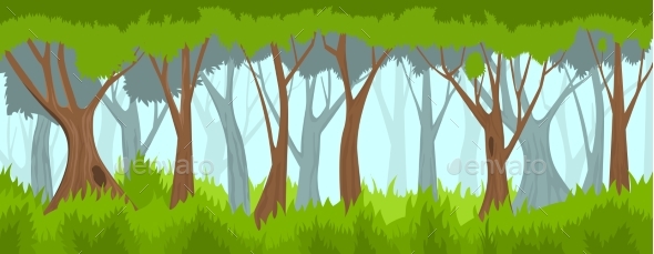 590x229 Summer Forest. Vector Backround By Zybr78 Graphicriver