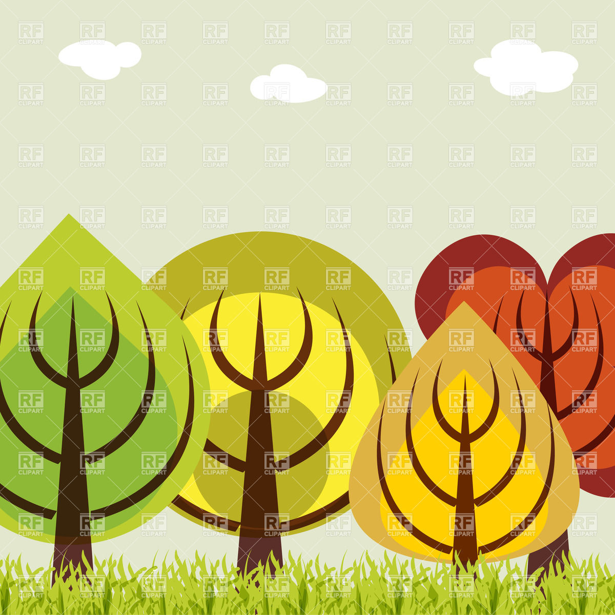 1200x1200 Forest Of Autumn Trees Vector Image Vector Artwork Of Plants And