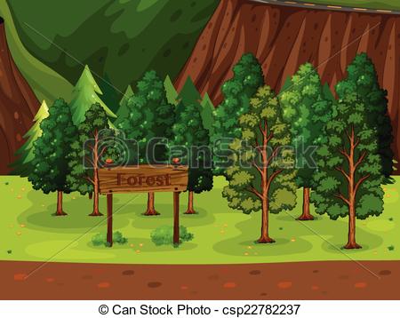 450x358 Forest. Illustration Of A Beautiful Forest.