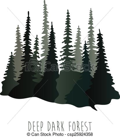 414x470 Vector Flatillustration Of Thedeep Dark Forest.