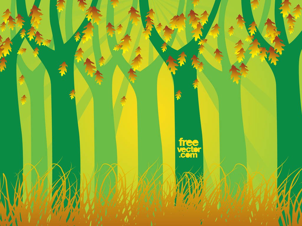 1024x765 Autumn Forest Vector Vector Art Amp Graphics