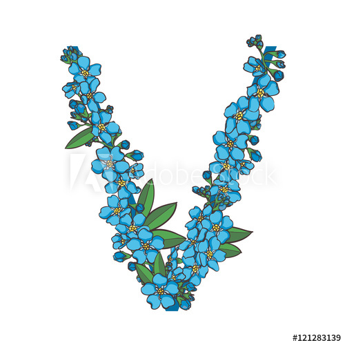 500x500 Forget Me Not Vector Alphabet
