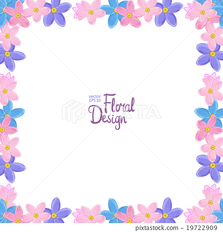 450x468 Vector Border With Forget Me Not Flowers