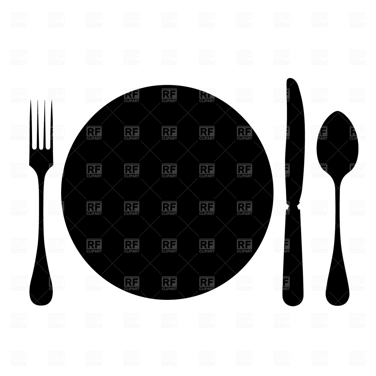 1200x1200 Plate, Fork, Spoon And Knife Free Vector Image Vector Artwork Of