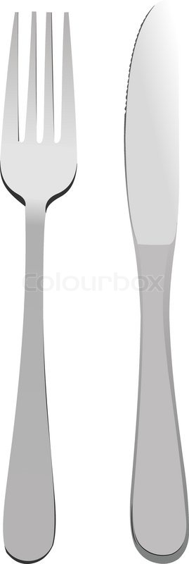 269x800 Silver Fork And Knife. Vector Illustration Stock Vector Colourbox
