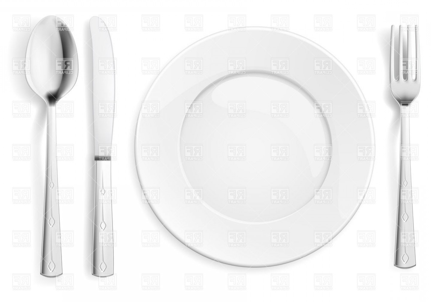 1440x1008 Table Appointments With Plate Fork Spoon And Knife Vector Clipart