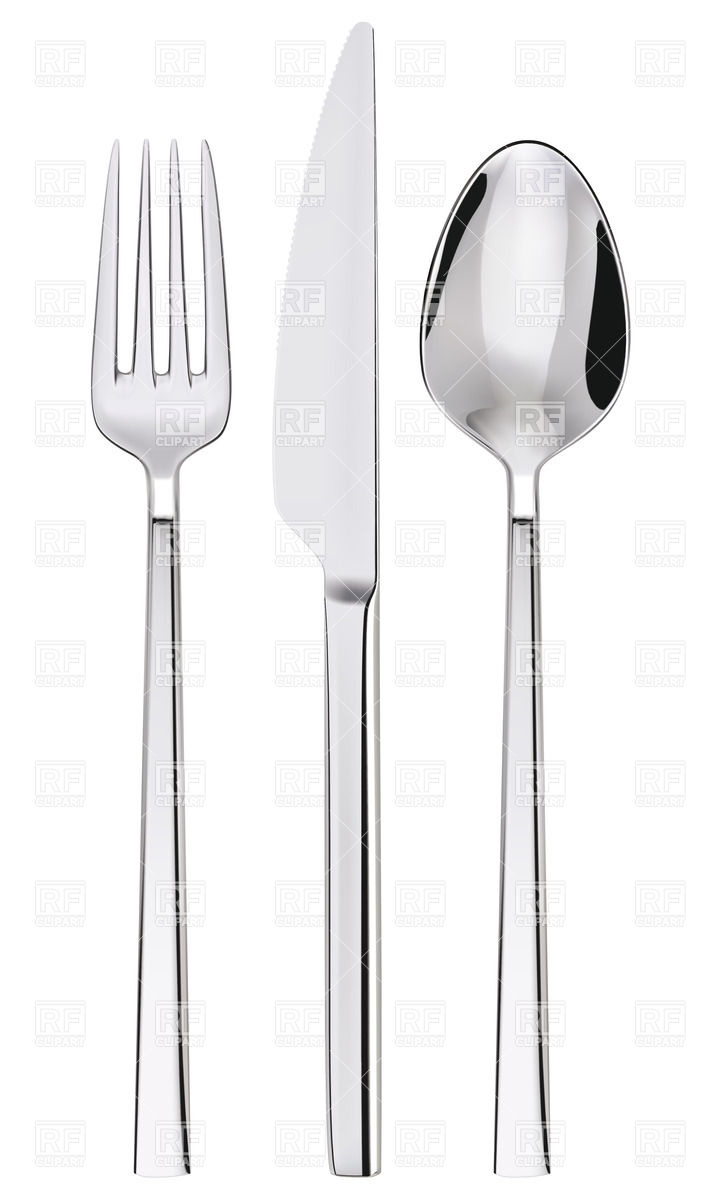 720x1200 Fork, Spoon And Knife Isolated On White Vector Image Vector