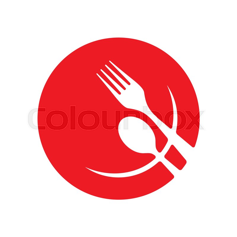 800x800 Plate With Spoon And Fork Vector Icon. Abstract Cafe Sign With