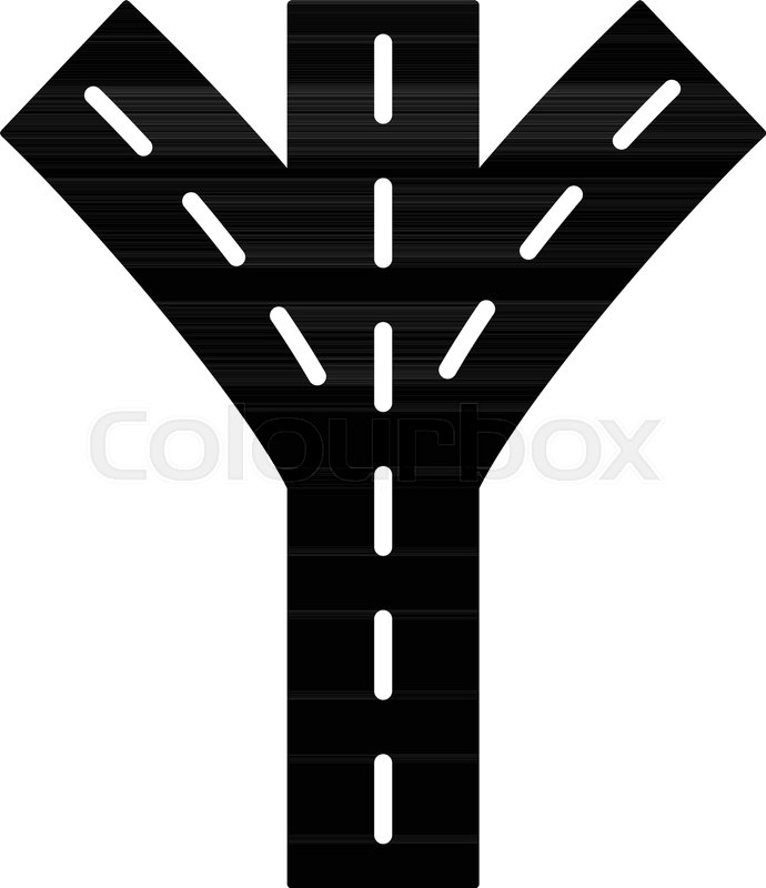 690x800 Road Forkicon. Simple Illustration Of Road Fork Vector Icon For