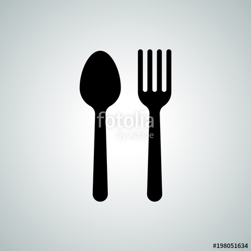 500x500 Spoon And Fork Vector Cutlery Flat Simple Black Silhouette Icon