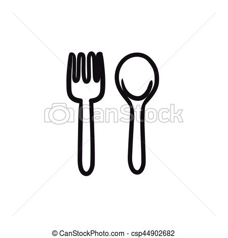 450x470 Spoon And Fork Sketch Icon. Spoon And Fork Vector Sketch... Vector