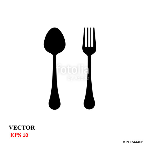 500x500 Spoon And Fork. Vector Illustration Stock Image And Royalty Free