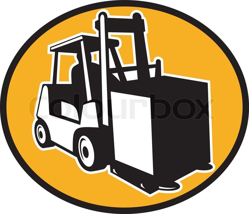 800x686 Forklift Truck With Pallet Cargo Stock Vector Colourbox