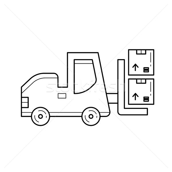 600x600 Forklift Vector Line Icon. Vector Illustration Andrei Krauchuk