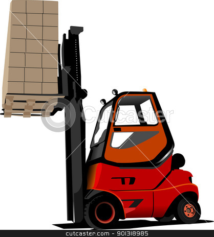 418x464 Lift Truck. Forklift. Vector Illustration Stock Vector