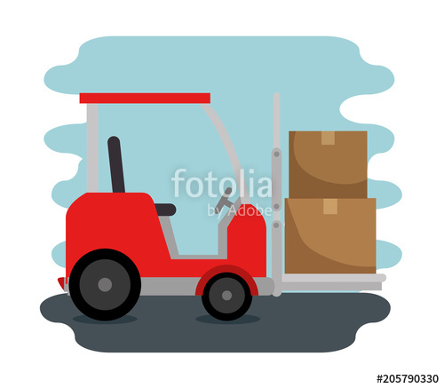 500x437 Delivery Service With Forklift Vector Illustration Design Stock