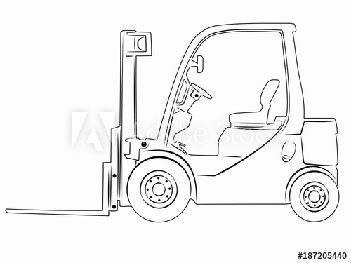 500x375 Illustration Of A Forklift. Vector Drawing