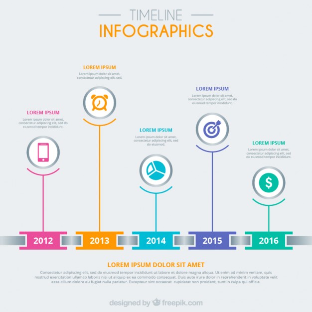 626x626 Timeline Infographic In Chain Form Vector Free Download