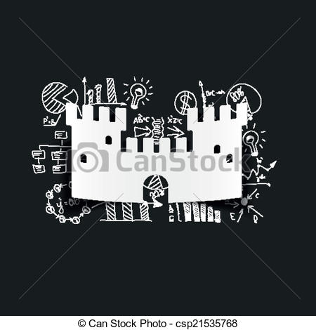 450x470 Drawing Business Formulas Fortress Clip Art Vector