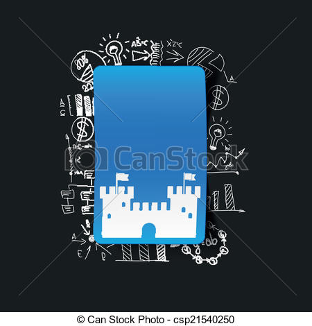 450x470 Drawing Business Formulas Fortress Clipart Vector