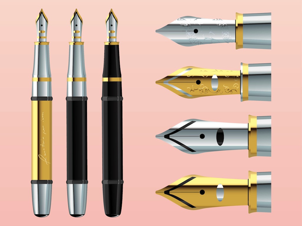 1024x768 Luxurious Pens Vector Art Amp Graphics