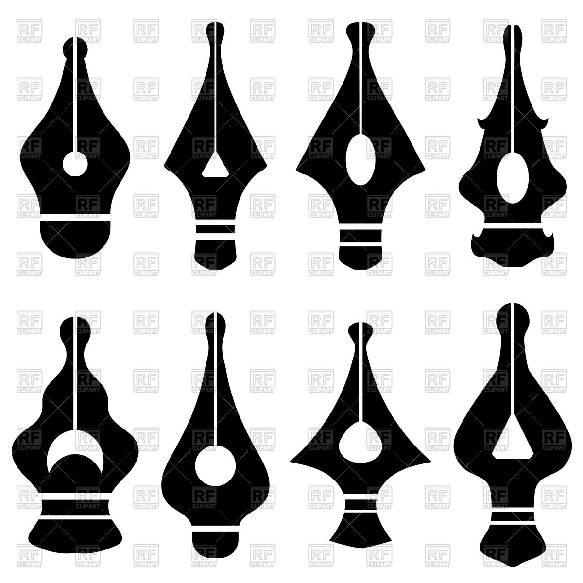 1200x1200 Set Of Illustrations Of Fountain Pens Vector Image Vector