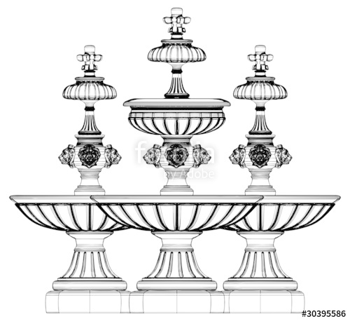 500x458 Fountain Vector 07 Stock Image And Royalty Free Vector Files On