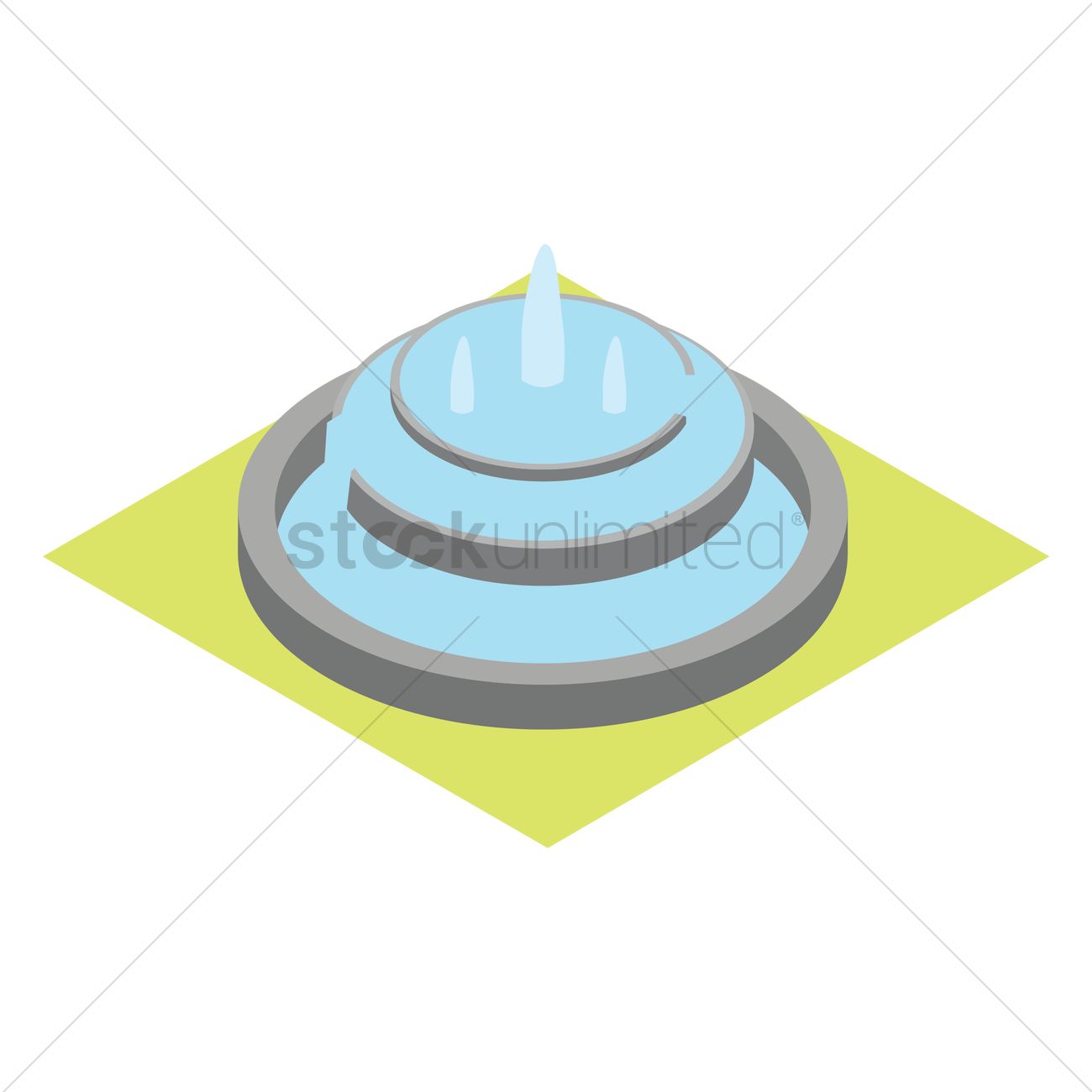 1300x1300 Water Fountain Vector Image