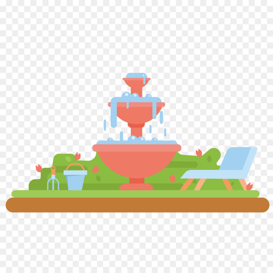 900x900 Fountain Garden Park Clip Art