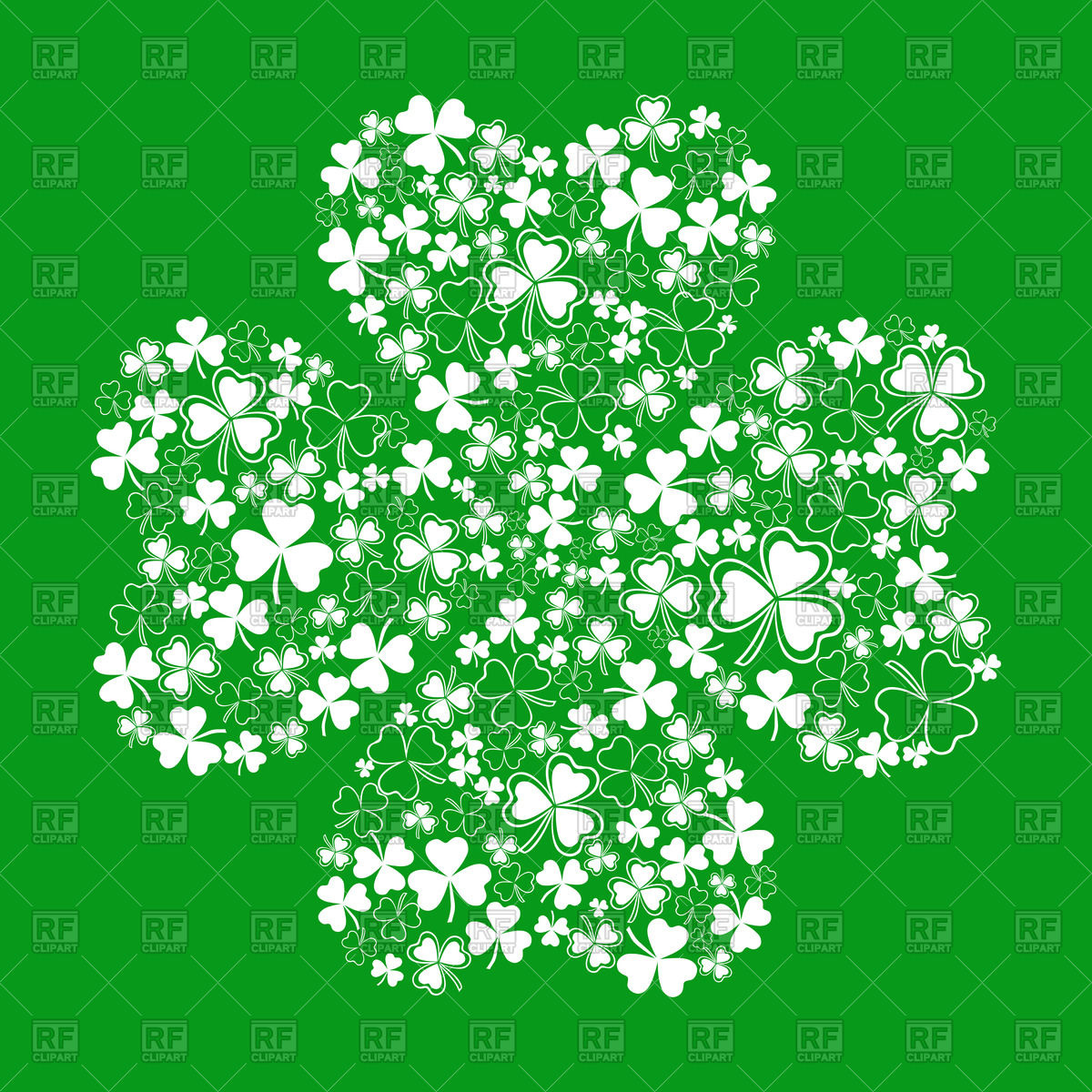 1200x1200 Four Leaf Clover Made Of Small Leaves Of Shamrock Vector Image
