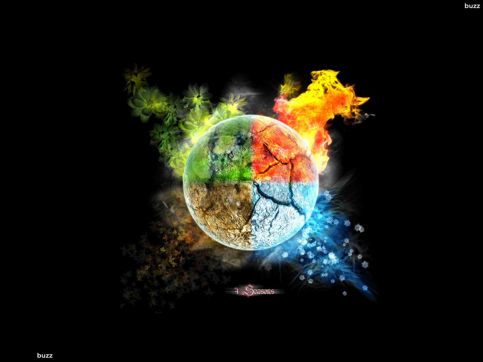 1600x1200 Four Seasons Vector Hd Wallpaper