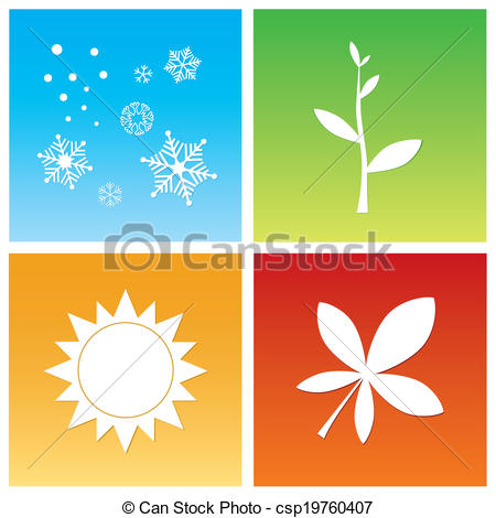 450x470 Four Seasons. Vector Illustration