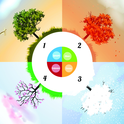 500x500 Tree With Four Seasons Vector Material 05 Free Download