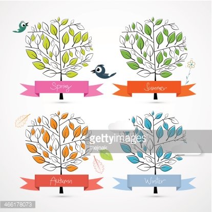 414x414 Four Seasons Vector Illustration Premium Clipart