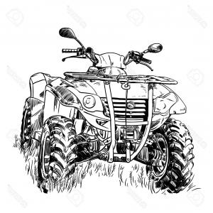 300x300 Photostock Vector Person Riding Quad Bike Atv Male Silhouette Four