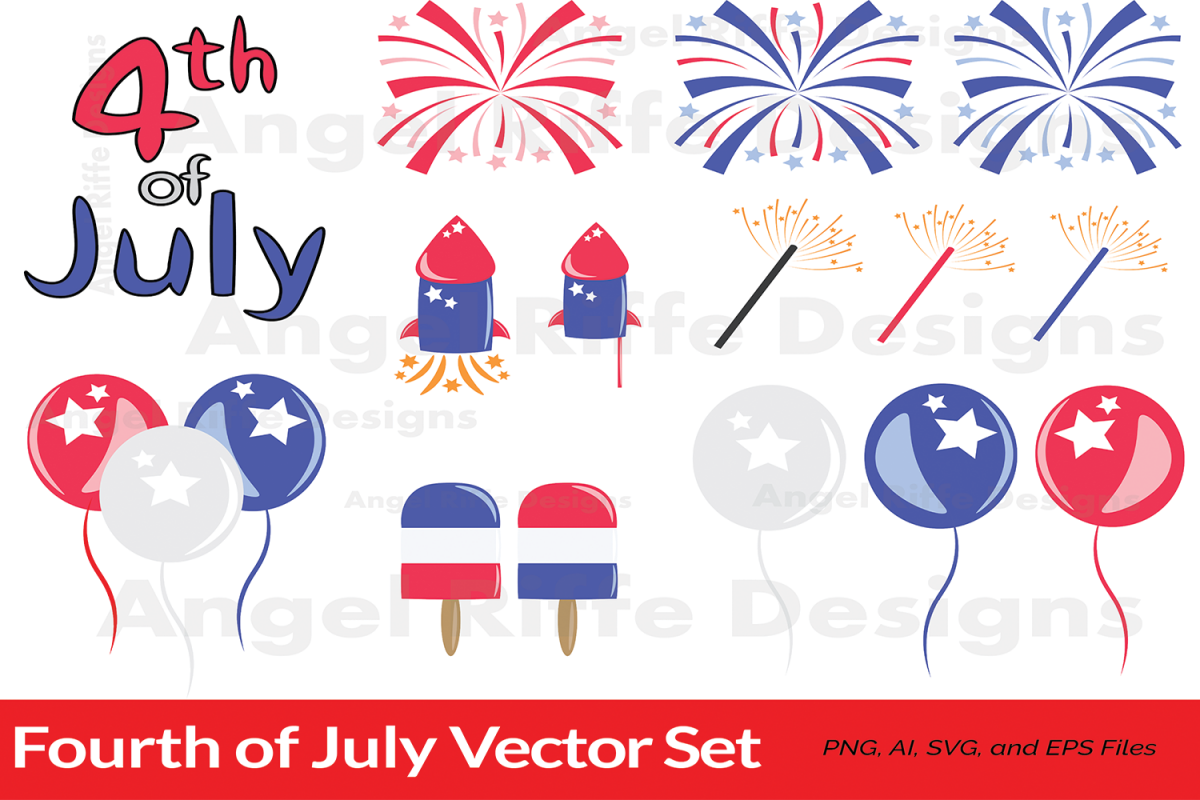 1200x800 Fourth Of July Vector Set