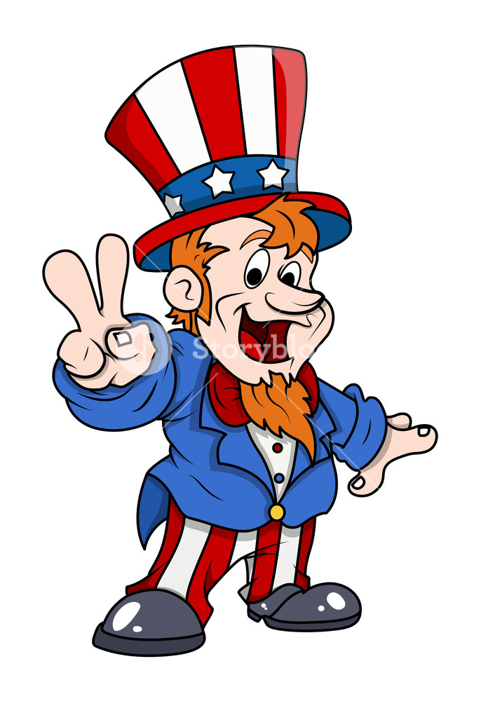 686x1000 Happy Uncle Sam Victory Fingure Sign 4th Of July Vector