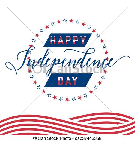 450x470 Happy Independence Day. July 4th. Fourth. Vector