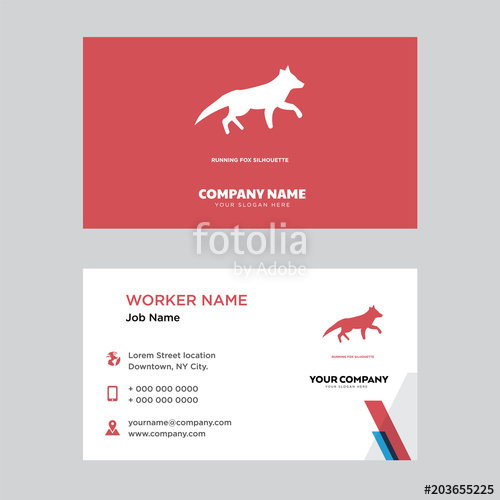 500x500 Running Fox Business Card Design Stock Image And Royalty Free