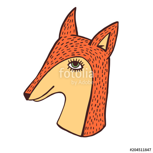 500x500 Fox Head Vector Drawing Stock Image And Royalty Free Vector Files