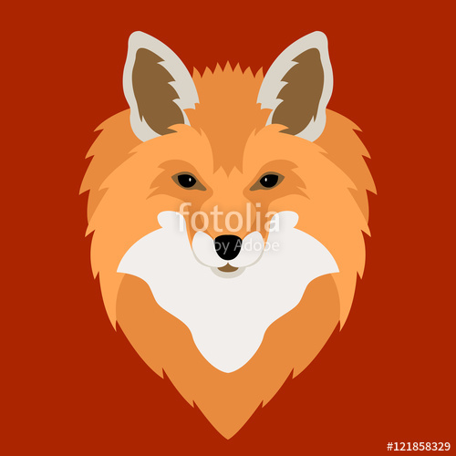 500x500 Fox Head Vector Illustration Style Flat Stock Image And Royalty