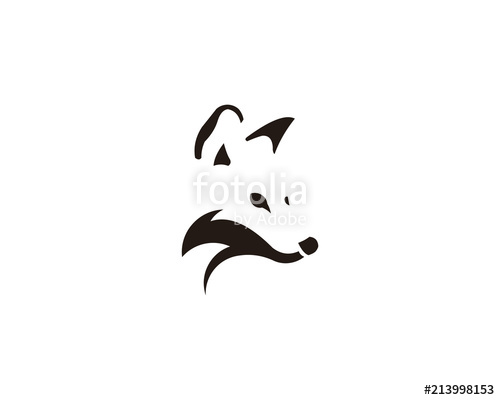 500x400 Fox Looking Away. Vector Logo On Isolated White Background. Logo