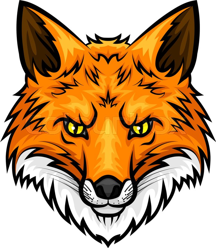 697x800 Fox Vector Mascot Icon. Head And Muzzle Or Snout Of Red Or Yellow
