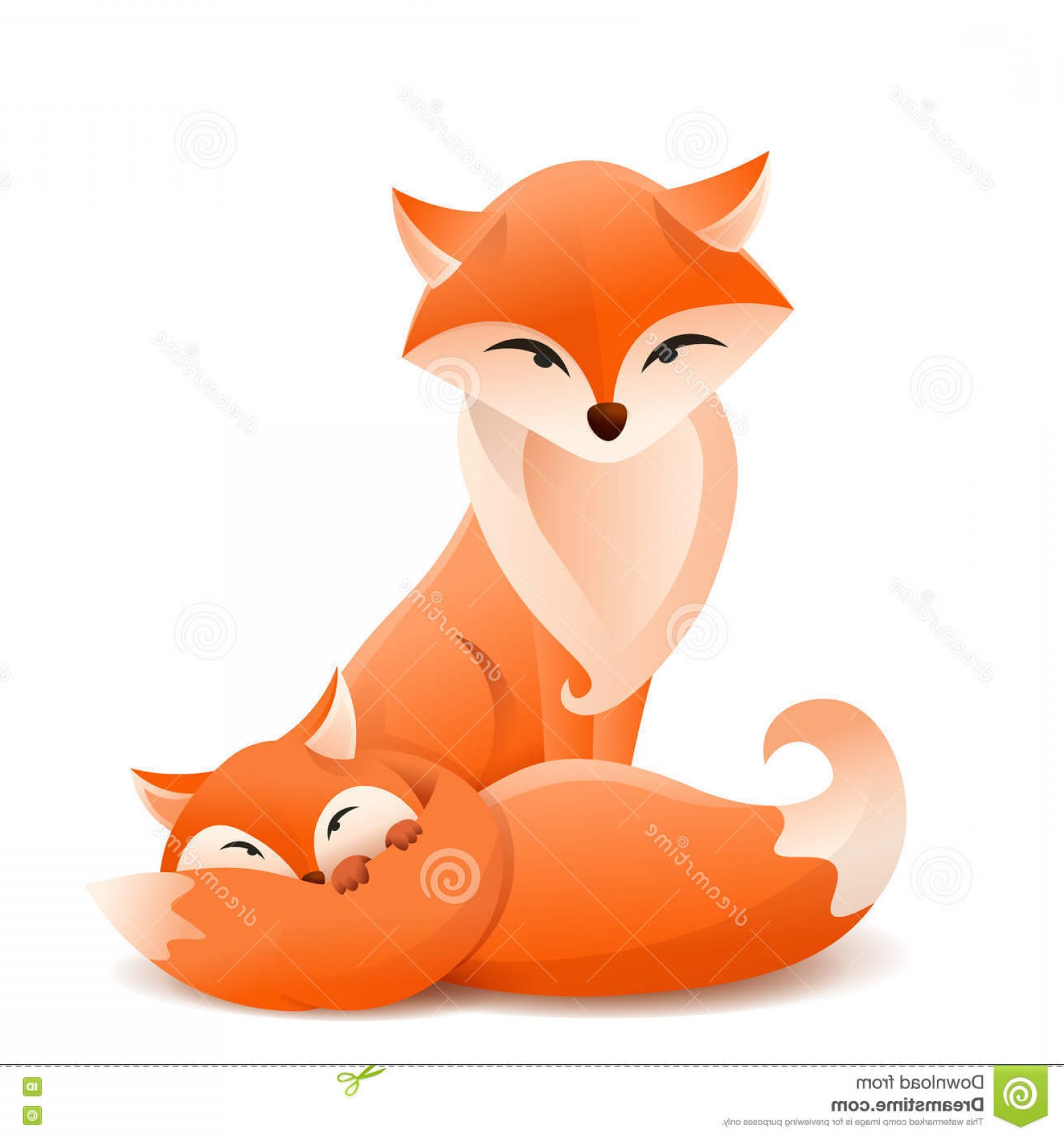 1560x1668 Stock Illustration Mother Kid Foxes Vector Illustration Fox Fox