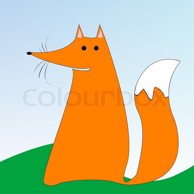 800x800 Drawing Of A Fox, Vector Art Illustration Stock Vector Colourbox