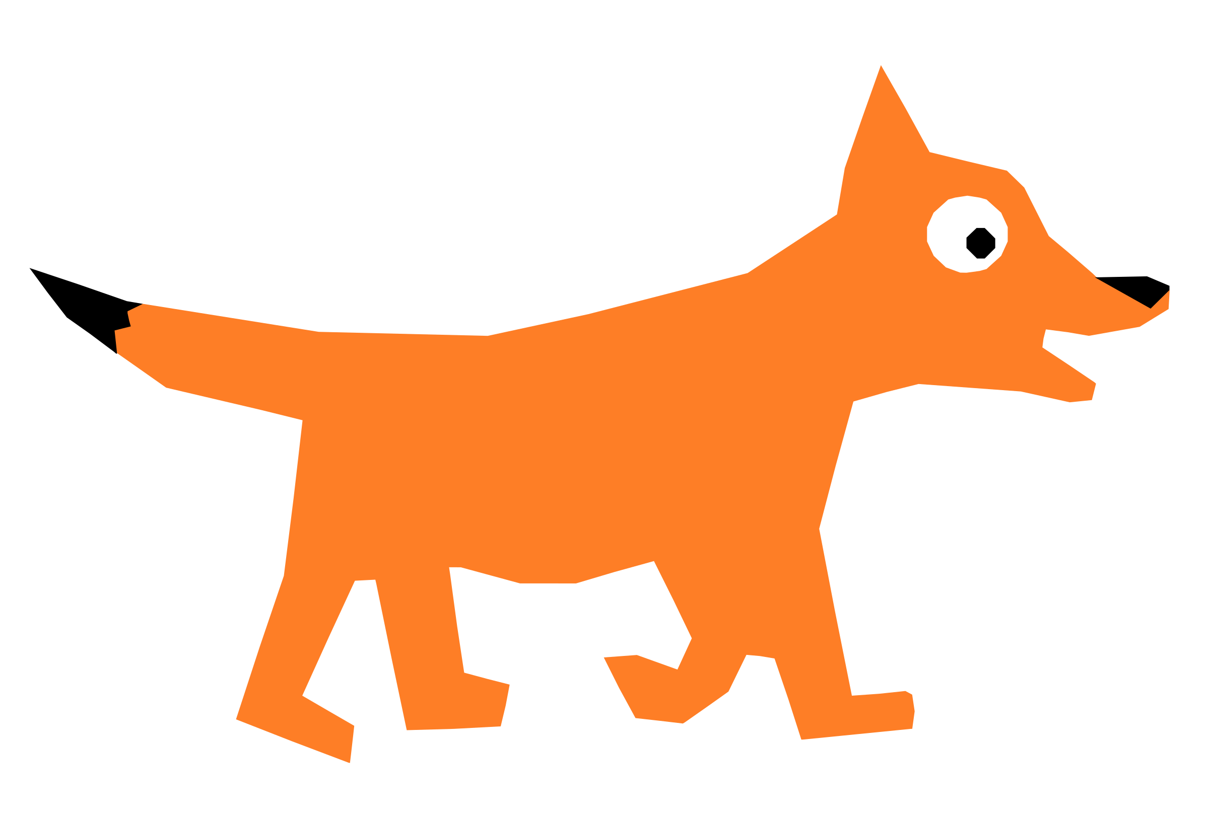 2400x1619 Orange Cartoon Fox Vector Clipart Image